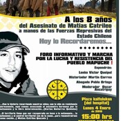Mensaje radial conmemoración a 8 años del asesinato de Matías Catrielo