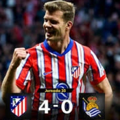 - J35 - ATLÉTICO 4 vs REAL SOCIEDAD 0, POKER DE SORLOTH